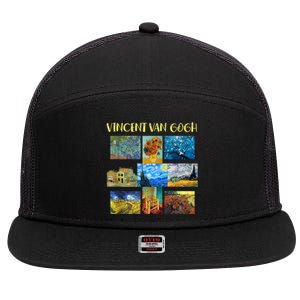 Vincent Van Gogh Masterpiece Art Apparel 7 Panel Mesh Trucker Snapback Hat