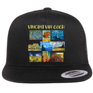 Vincent Van Gogh Masterpiece Art Apparel Flat Bill Trucker Hat