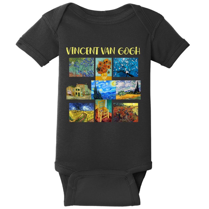 Vincent Van Gogh Masterpiece Art Apparel Baby Bodysuit