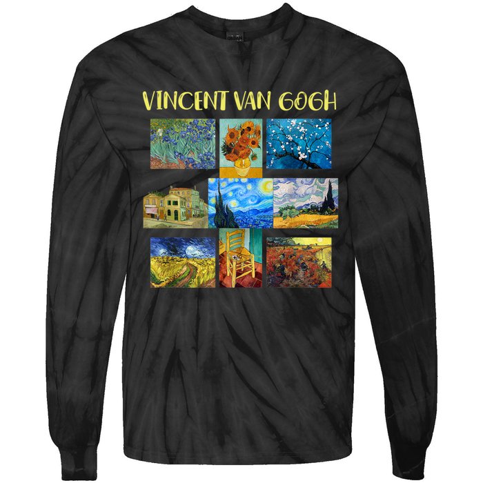 Vincent Van Gogh Masterpiece Art Apparel Tie-Dye Long Sleeve Shirt