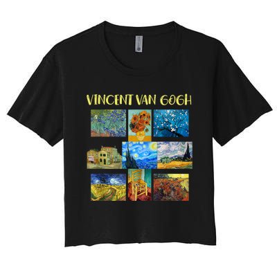 Vincent Van Gogh Masterpiece Art Apparel Women's Crop Top Tee