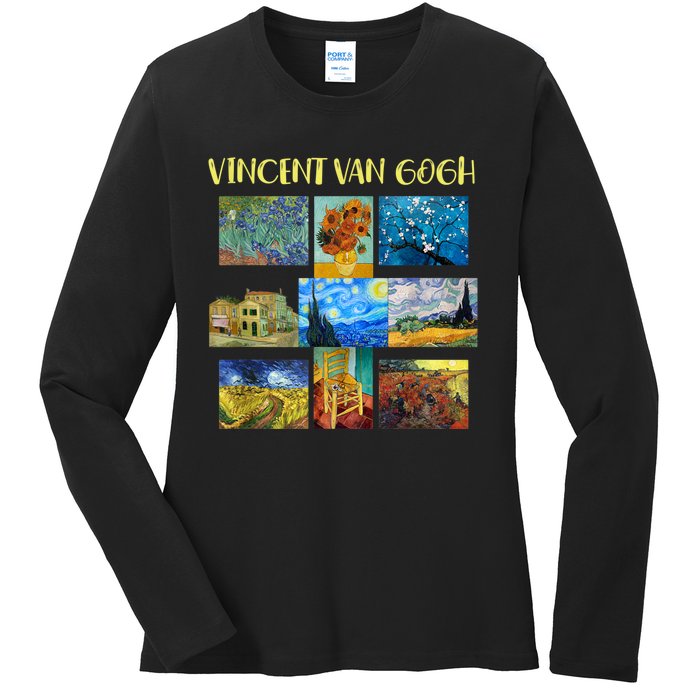 Vincent Van Gogh Masterpiece Art Apparel Ladies Long Sleeve Shirt