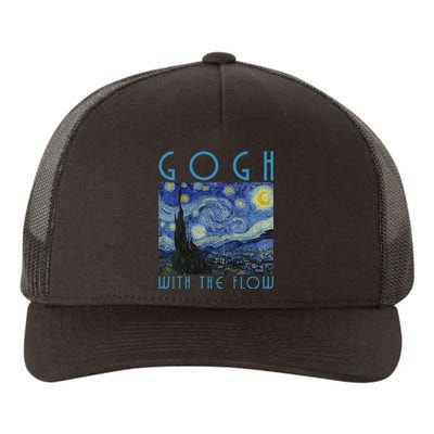 Vincent Van Gogh With The Flow Artist Humor Pun Yupoong Adult 5-Panel Trucker Hat