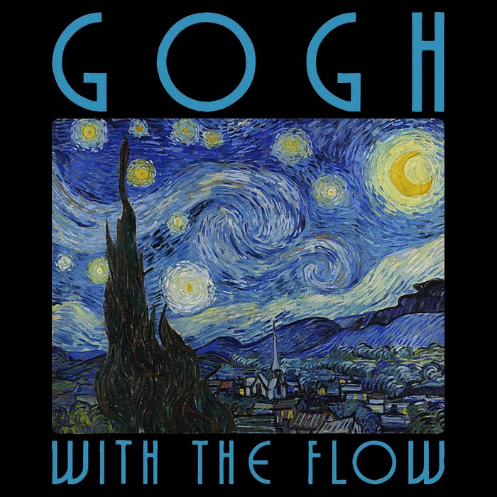 Vincent Van Gogh With The Flow Artist Humor Pun Cooling Performance Crew T-Shirt