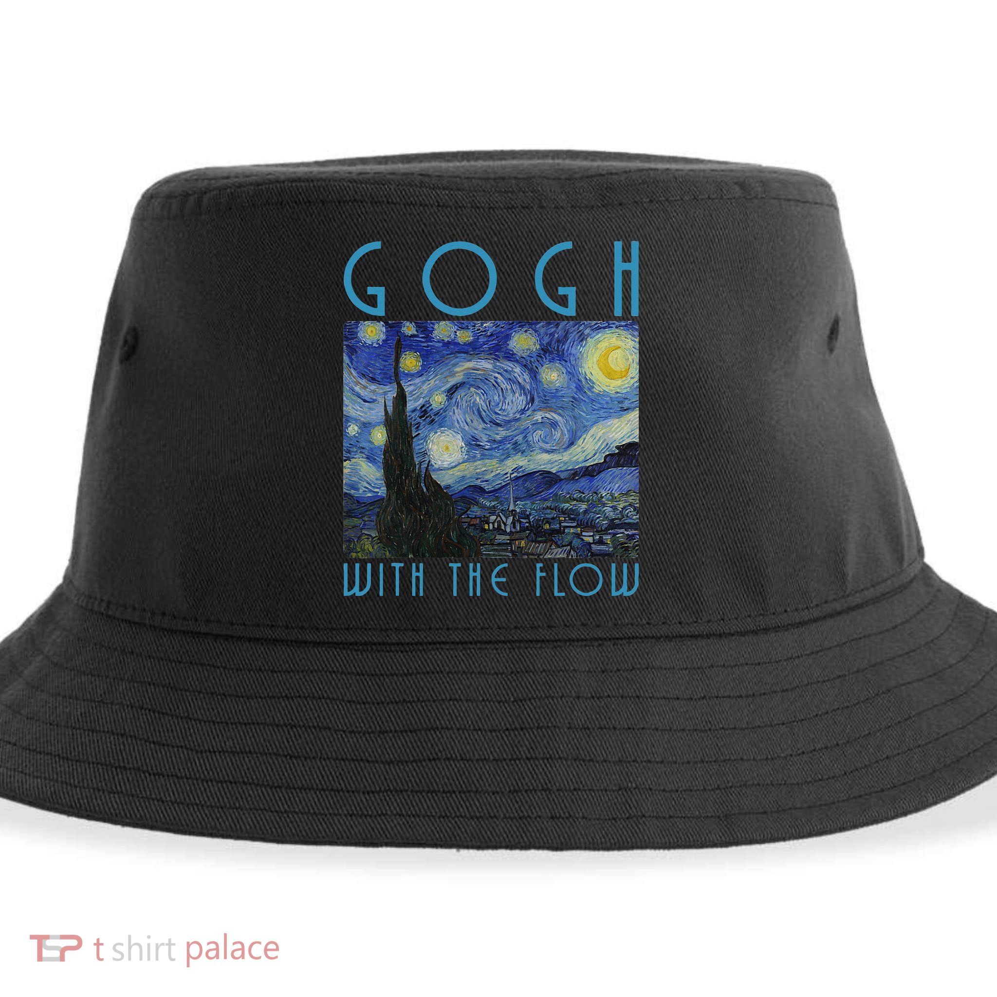 Vincent Van Gogh With The Flow Artist Humor Pun Sustainable Bucket Hat