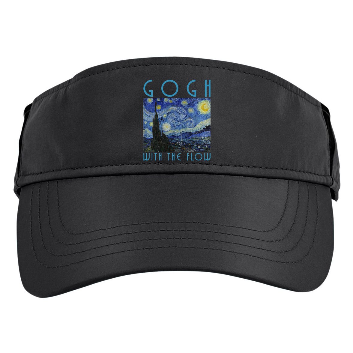 Vincent Van Gogh With The Flow Artist Humor Pun Adult Drive Performance Visor