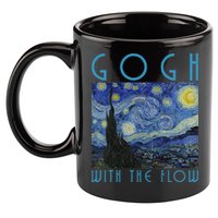 Vincent Van Gogh With The Flow Artist Humor Pun 11oz C Handle Ceramic Mug