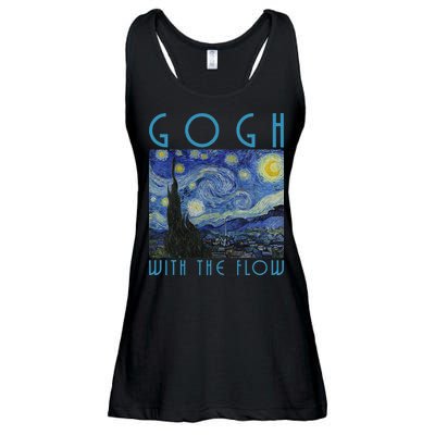 Vincent Van Gogh With The Flow Artist Humor Pun Ladies Essential Flowy Tank