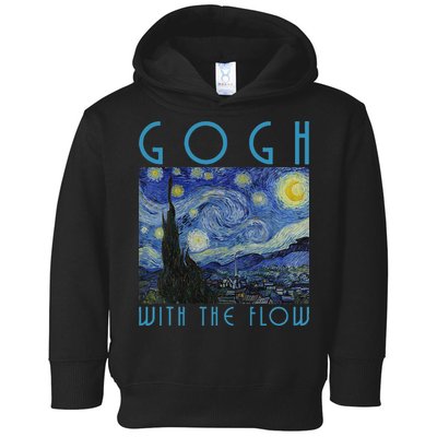Vincent Van Gogh With The Flow Artist Humor Pun Toddler Hoodie