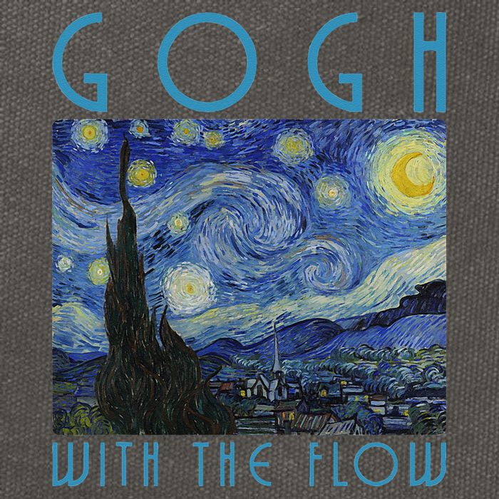 Vincent Van Gogh With The Flow Artist Humor Pun Cotton Canvas Backpack
