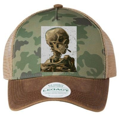 Vintage Van Gogh Skullgiftvan Gogh Head Of A Skeleton Halloween Cute Gift Legacy Tie Dye Trucker Hat