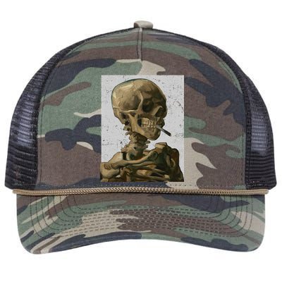 Vintage Van Gogh Skullgiftvan Gogh Head Of A Skeleton Halloween Cute Gift Retro Rope Trucker Hat Cap