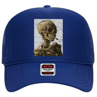 Vintage Van Gogh Skullgiftvan Gogh Head Of A Skeleton Halloween Cute Gift High Crown Mesh Back Trucker Hat