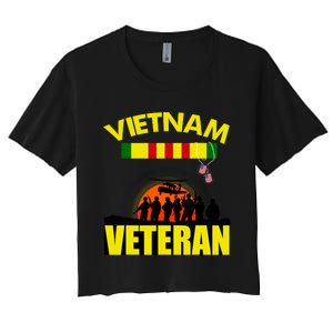 Vietnam Veterans Grumpy Old Vietnam Veteran Women's Crop Top Tee