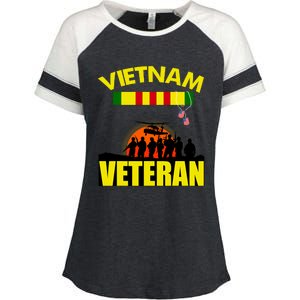 Vietnam Veterans Grumpy Old Vietnam Veteran Enza Ladies Jersey Colorblock Tee