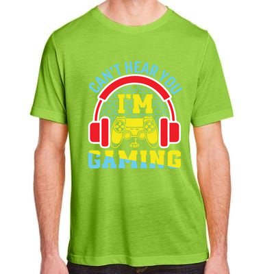 Vintage Video Gamer Can't Hear You I'm Gaming Funny Games Gift Adult ChromaSoft Performance T-Shirt