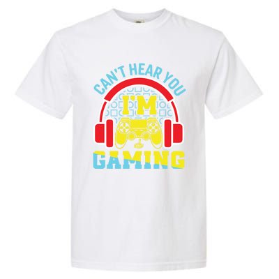 Vintage Video Gamer Can't Hear You I'm Gaming Funny Games Gift Garment-Dyed Heavyweight T-Shirt