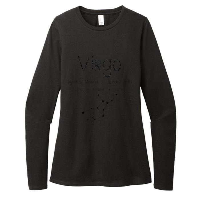 Vintage Virgo Horoscope Astrology Star Sign Birthday Gift Womens CVC Long Sleeve Shirt