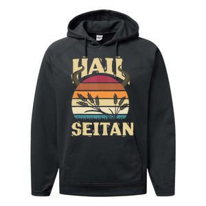 Vaganism Vegetarian Hail Seitan Joke Performance Fleece Hoodie