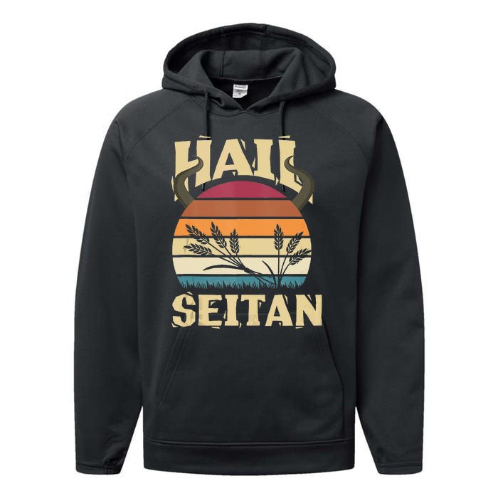 Vaganism Vegetarian Hail Seitan Joke Performance Fleece Hoodie