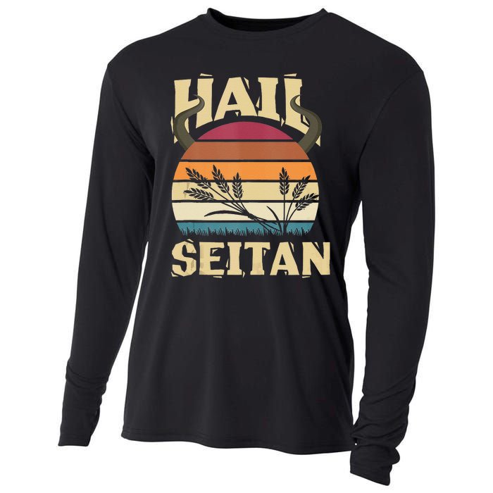 Vaganism Vegetarian Hail Seitan Joke Cooling Performance Long Sleeve Crew