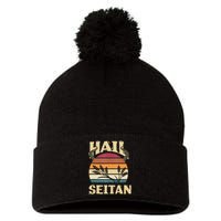 Vaganism Vegetarian Hail Seitan Joke Pom Pom 12in Knit Beanie