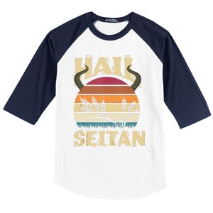 Vaganism Vegetarian Hail Seitan Joke Baseball Sleeve Shirt