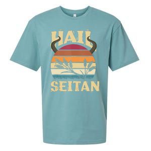 Vaganism Vegetarian Hail Seitan Joke Sueded Cloud Jersey T-Shirt