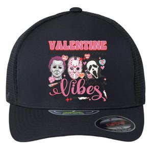 Valentine Vibes Horror Characters Funny Scary Valentine's Day Flexfit Unipanel Trucker Cap