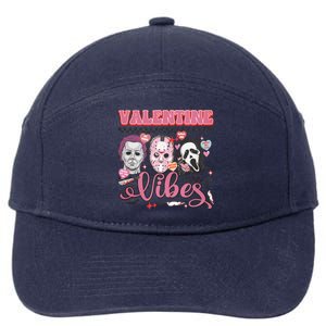 Valentine Vibes Horror Characters Funny Scary Valentine's Day 7-Panel Snapback Hat