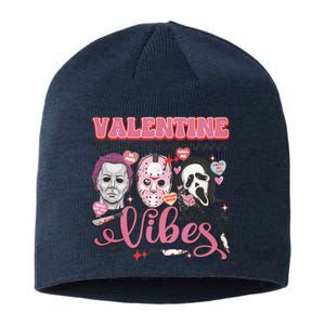 Valentine Vibes Horror Characters Funny Scary Valentine's Day Sustainable Beanie