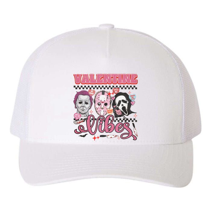 Valentine Vibes Horror Characters Funny Scary Valentine's Day Yupoong Adult 5-Panel Trucker Hat