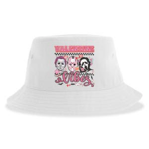 Valentine Vibes Horror Characters Funny Scary Valentine's Day Sustainable Bucket Hat