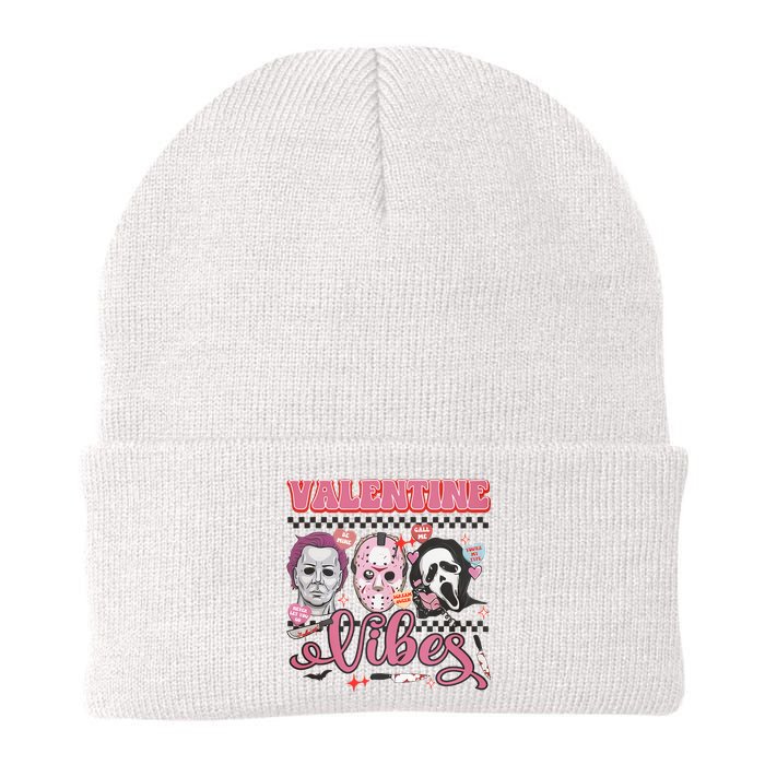 Valentine Vibes Horror Characters Funny Scary Valentine's Day Knit Cap Winter Beanie