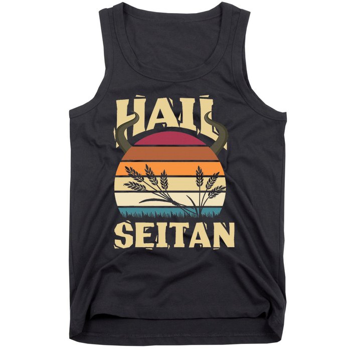 Vaganism Vegetarian Hail Seitan Joke Tank Top