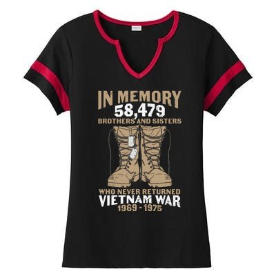 Vietnam Veteran In Memory The War Vietnam Gift Ladies Halftime Notch Neck Tee