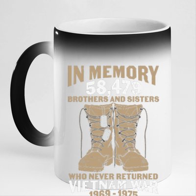 Vietnam Veteran In Memory The War Vietnam Gift 11oz Black Color Changing Mug