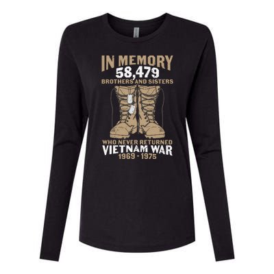 Vietnam Veteran In Memory The War Vietnam Gift Womens Cotton Relaxed Long Sleeve T-Shirt