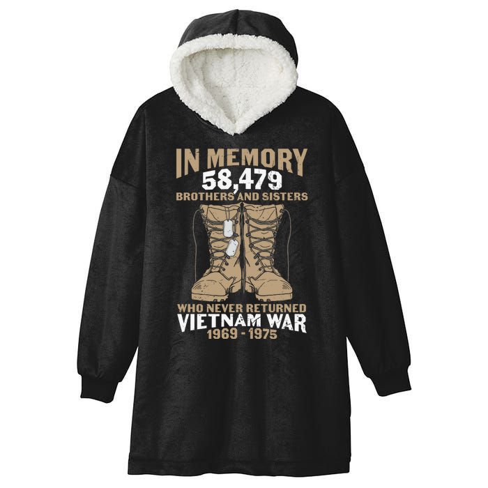 Vietnam Veteran In Memory The War Vietnam Gift Hooded Wearable Blanket