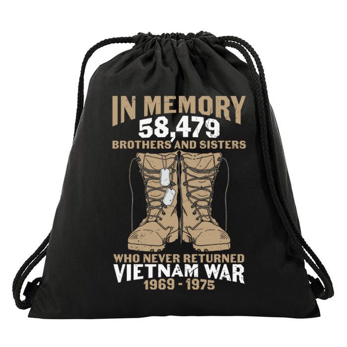 Vietnam Veteran In Memory The War Vietnam Gift Drawstring Bag