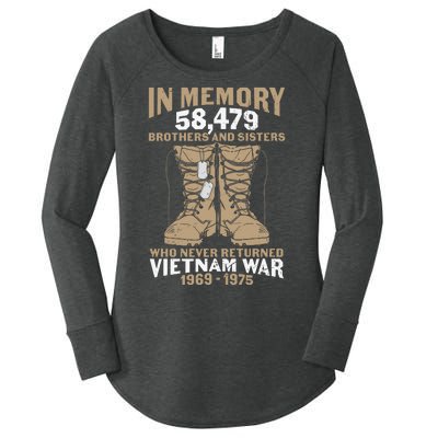 Vietnam Veteran In Memory The War Vietnam Gift Women's Perfect Tri Tunic Long Sleeve Shirt