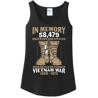 Vietnam Veteran In Memory The War Vietnam Gift Ladies Essential Tank