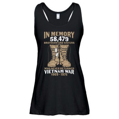 Vietnam Veteran In Memory The War Vietnam Gift Ladies Essential Flowy Tank