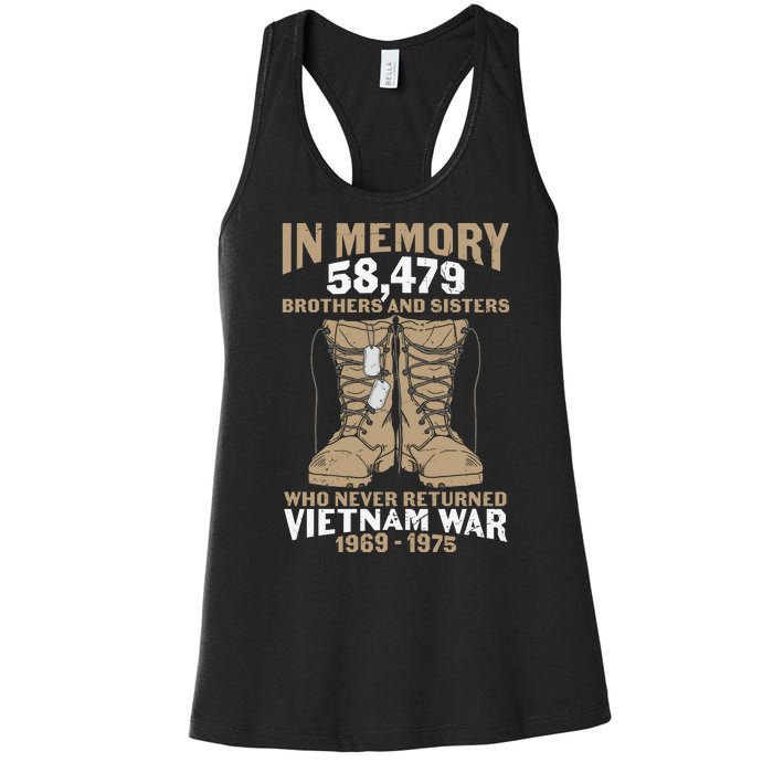 Vietnam Veteran In Memory The War Vietnam Gift Women's Racerback Tank