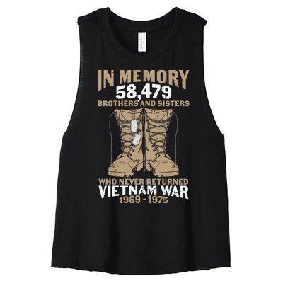 Vietnam Veteran In Memory The War Vietnam Gift Women's Racerback Cropped Tank