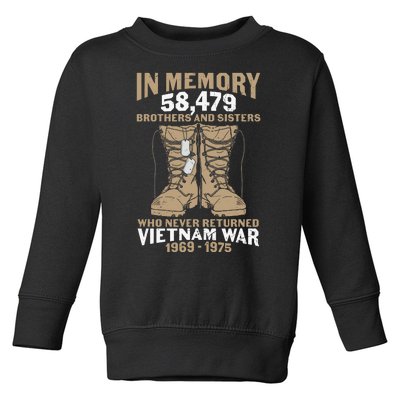 Vietnam Veteran In Memory The War Vietnam Gift Toddler Sweatshirt