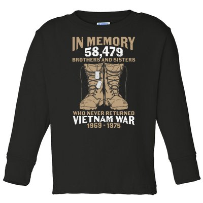 Vietnam Veteran In Memory The War Vietnam Gift Toddler Long Sleeve Shirt