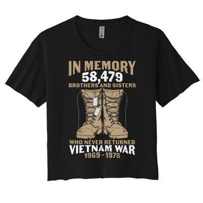 Vietnam Veteran In Memory The War Vietnam Gift Women's Crop Top Tee