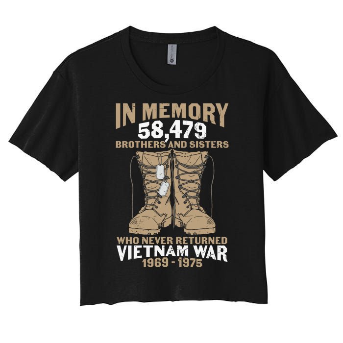 Vietnam Veteran In Memory The War Vietnam Gift Women's Crop Top Tee