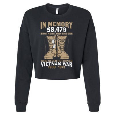 Vietnam Veteran In Memory The War Vietnam Gift Cropped Pullover Crew